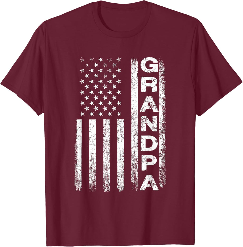 Grandpa Vintage American Flag Father's Day 4th of July Papa