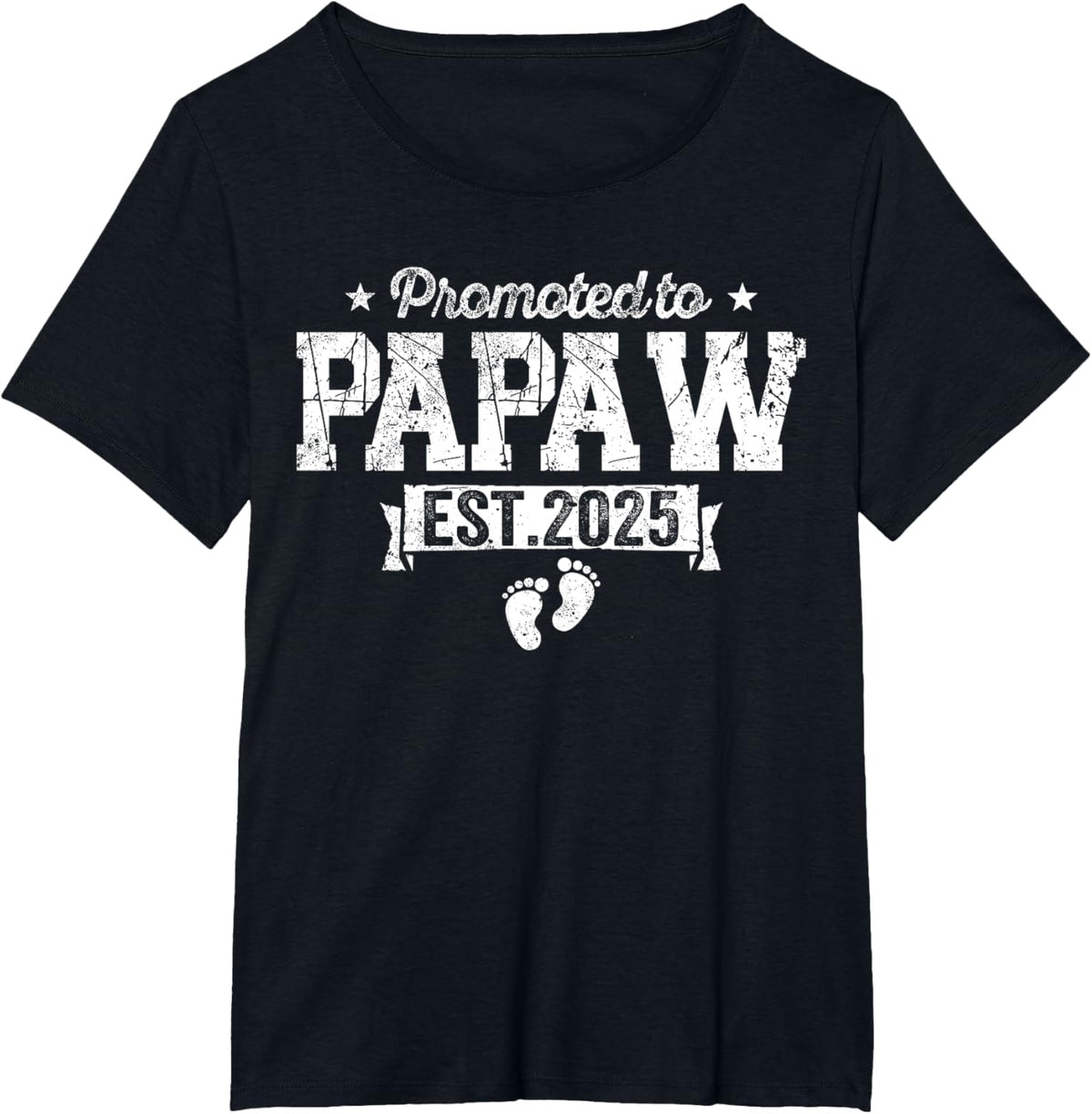 Retro Promoted To Papaw 2025 New Papaw First Father's Day T-Shirt, Small, Black