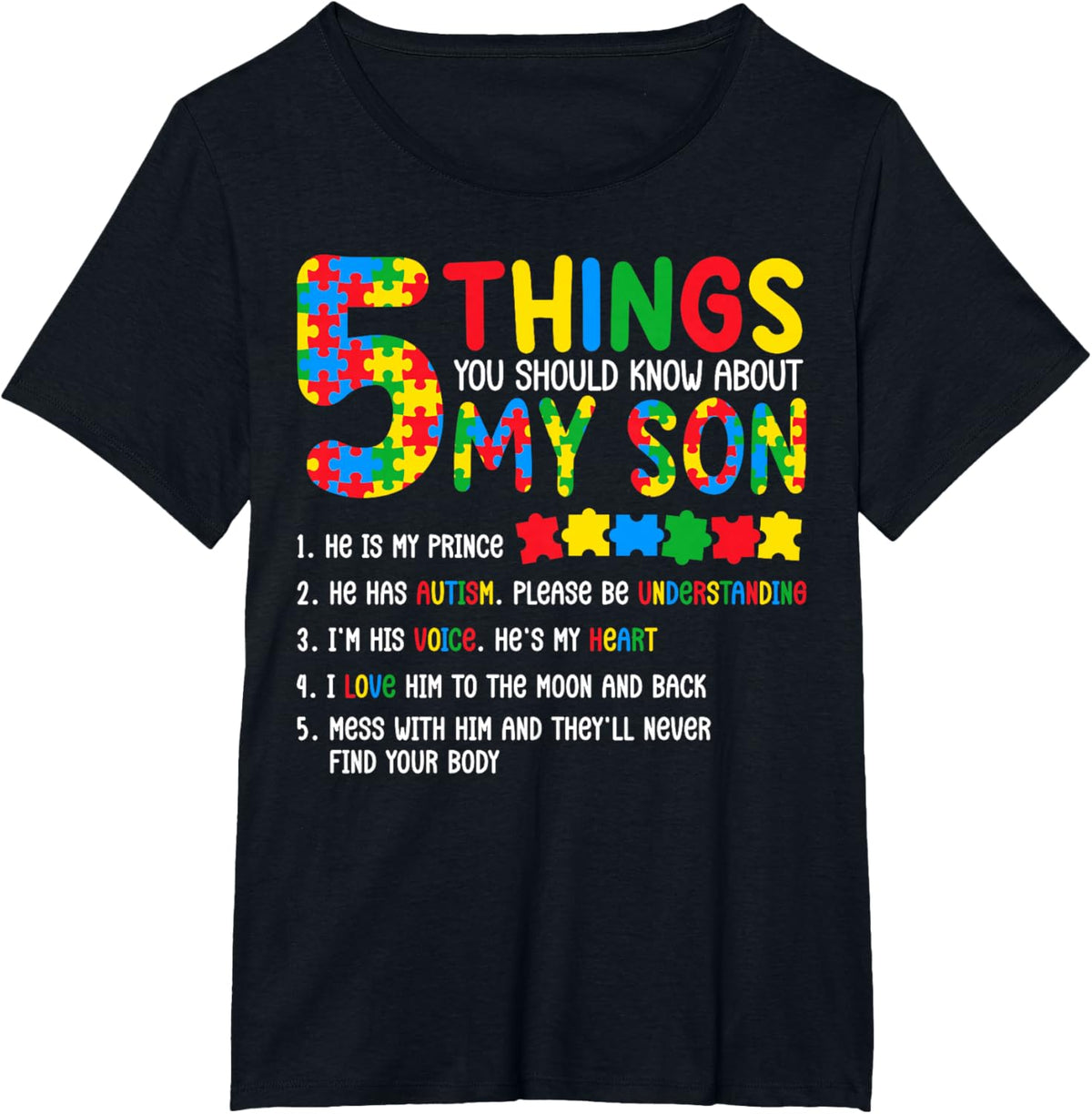 Autism Awareness Shirt 5 Things You Should Know About My Son