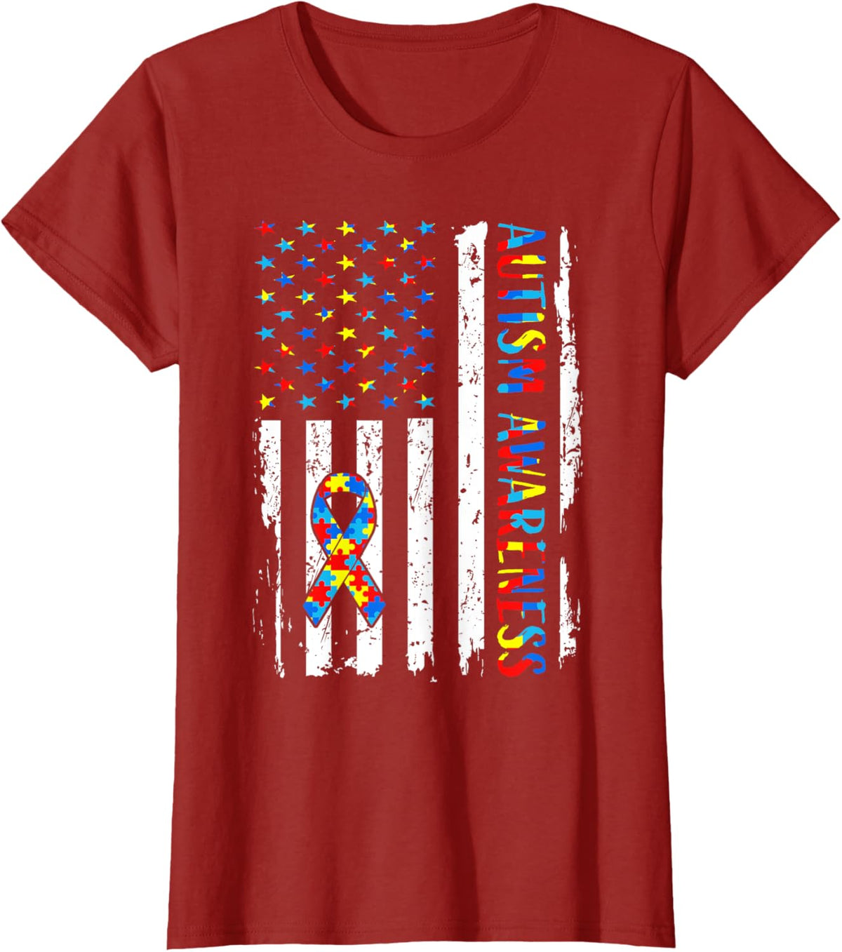 Autism Awareness Mom Dad USA flag Autistic Awareness Autism