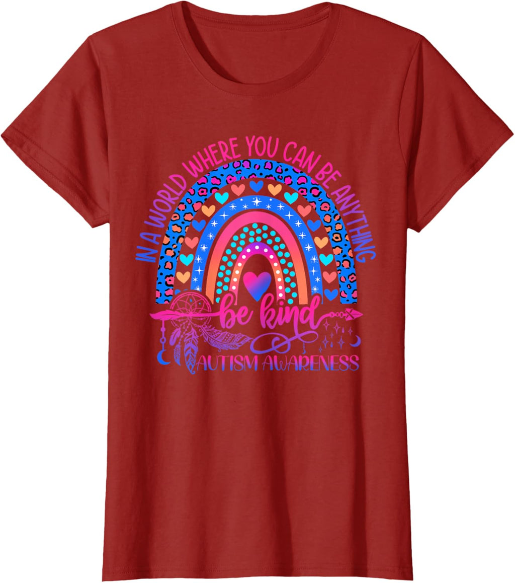 Autism Awareness Be Kind Leopard Rainbow Choose Kindness