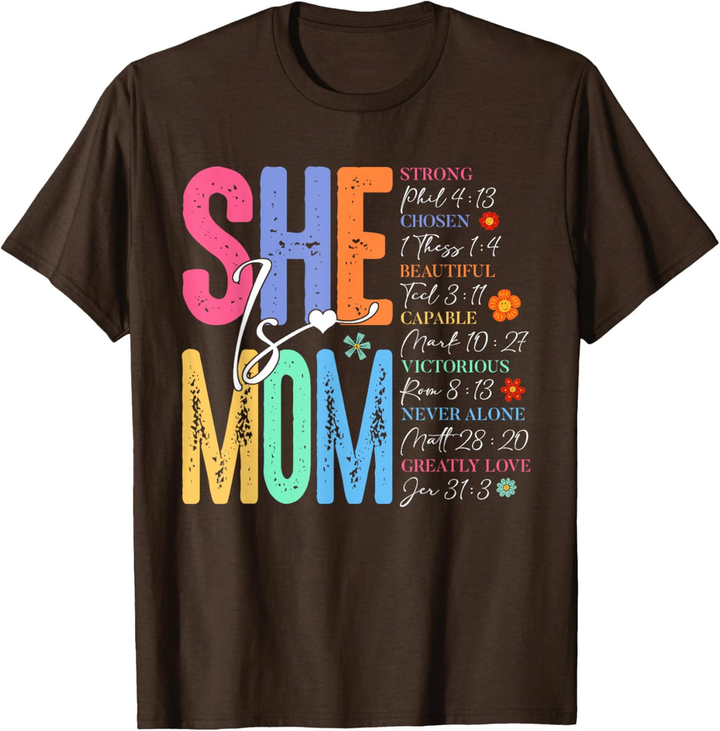 She Is Mom Christian Mother's Day Jesus Mama Religious Women