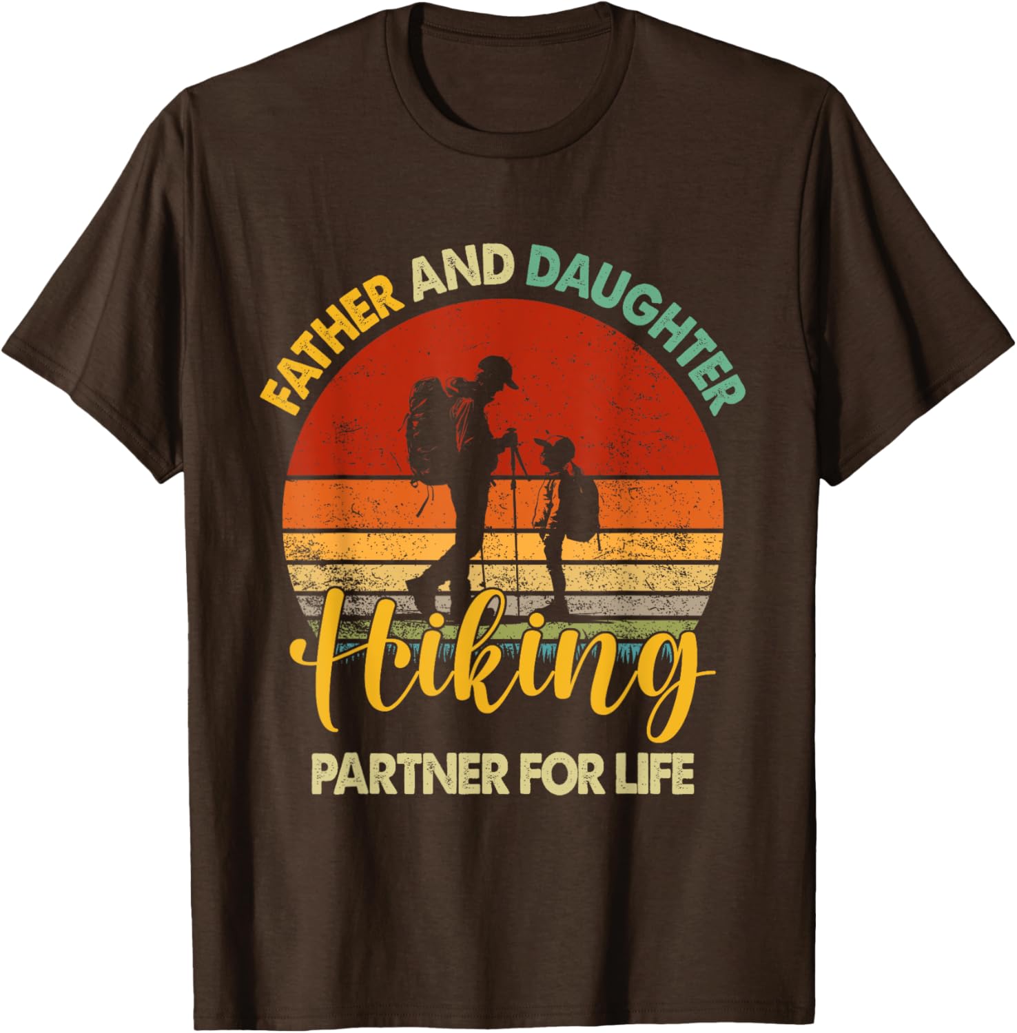 Retro Father Daughter Hiking Partner For Life Fathers Day
