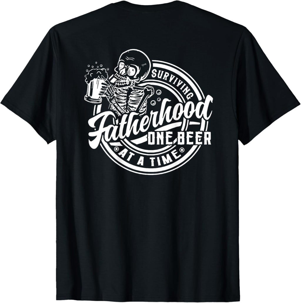 Dad Bod Meme Funny Adult Humor Fatherhood Surviving One Beer At A Time - Front and Back
