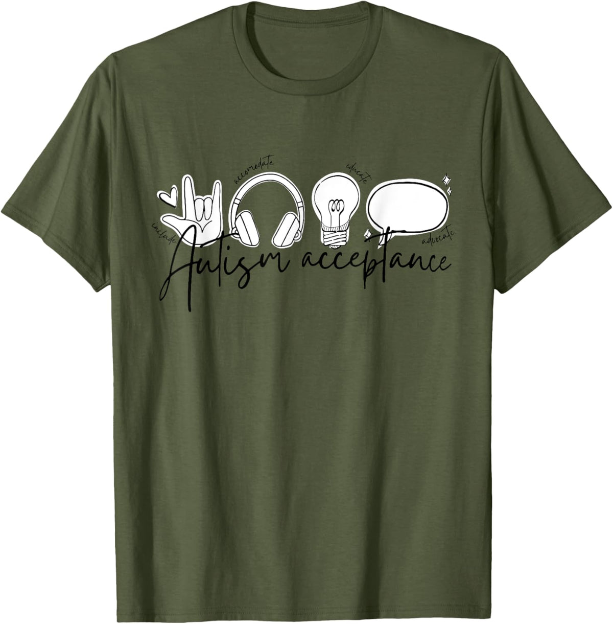Autism Awareness Acceptance Shirt Support Mom Women Kid