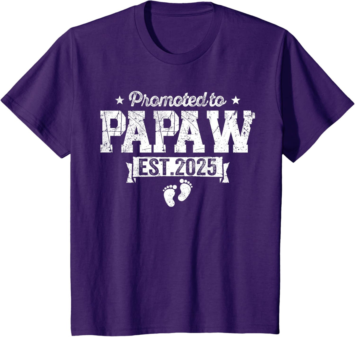Retro Promoted To Papaw 2025 New Papaw First Father's Day T-Shirt, Small, Black