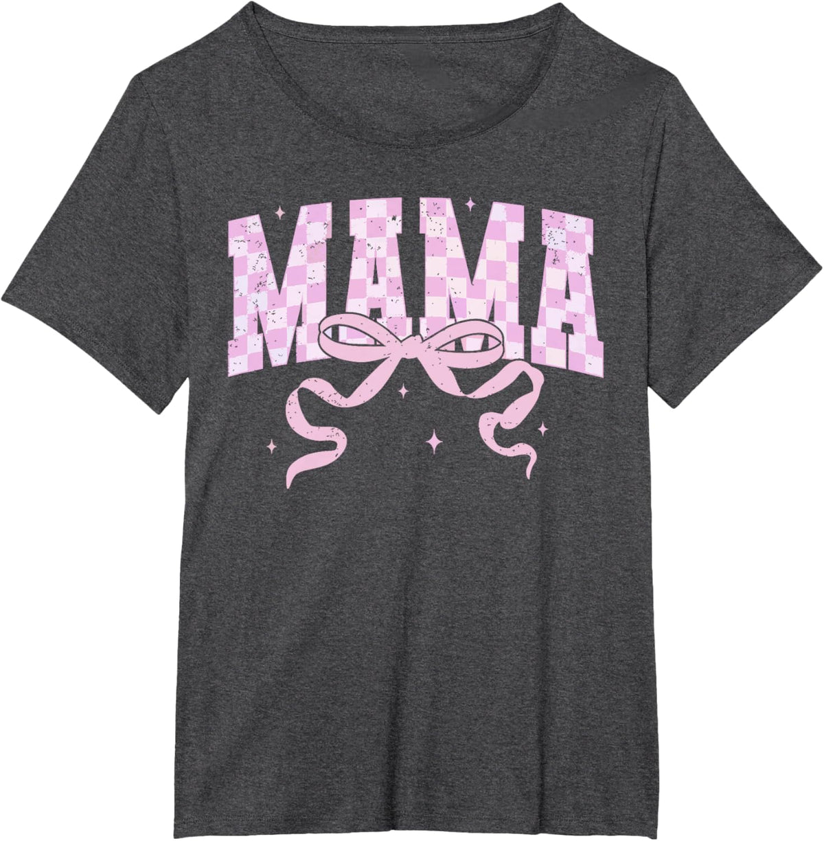 Retro Checkered Mama Coquette Mother's Day Pink Bow